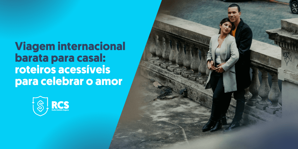 foto mostra casal apaixonado viajando